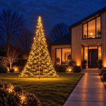 Fahnenmast-Weihnachtsbaum Premium 1536 LED warmweiß und multicolor inkl. Mast 400 cm - Fairybell