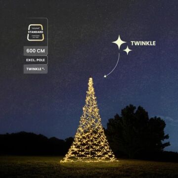 Fahnenmast-Weihnachtsbaum Standard 1200 LED warmweiß Twinkle 600 cm - Fairybell