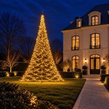 Fahnenmast-Weihnachtsbaum Premium 3024 LED warmweiß und multicolor 800 cm - Fairybell