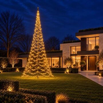 Fahnenmast-Weihnachtsbaum Premium 2048 LED warmweiß und multicolor 1000 cm - Fairybell