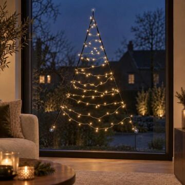 Fenster-Weihnachtsbaum Premium 64 LED warmweiß und multicolor 125 cm - Fairybell