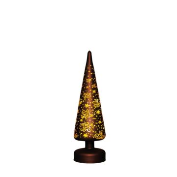 Weihnachtsbäumchen Glas mit Sternen dunkelbraun/gold 30 cm - Anna’s Collection