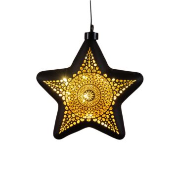 Weihnachtsanhänger Stern Glas Marrakech schwarz/gold 19 cm - Anna’s Collection