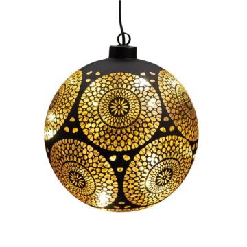 Weihnachtsanhänger Kugel Glas Marrakech schwarz/gold 15 cm - Anna’s Collection