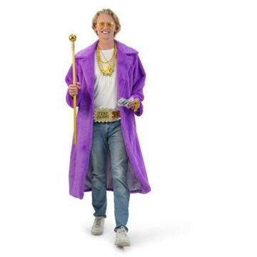 Flauschiger langer Mantel Lila