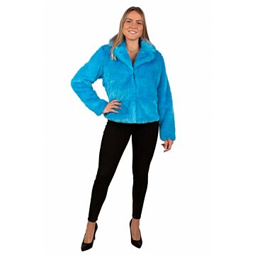 Pelzmantel neonblau Damen