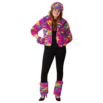 Pelzmantel camouflage regenbogen  