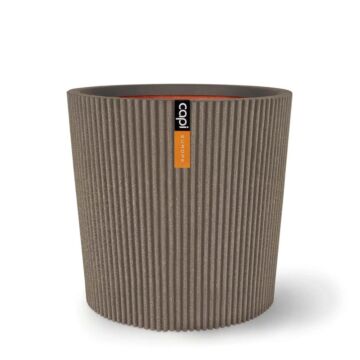 Blumentopf Vase konisch groove warm taupe - Capi