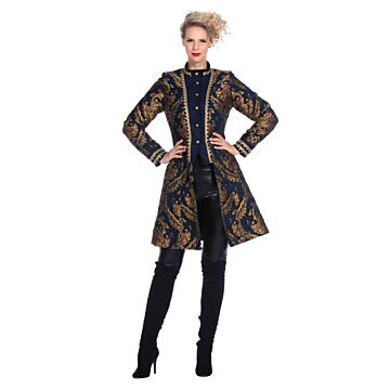 Brokatjacke dunkelblau Luxus Damen Brokatjacke dunkelblau Luxus Damen