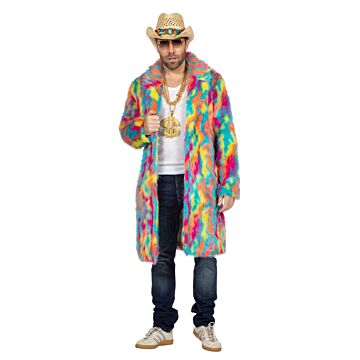 Pelzmantel Multicolor lang 