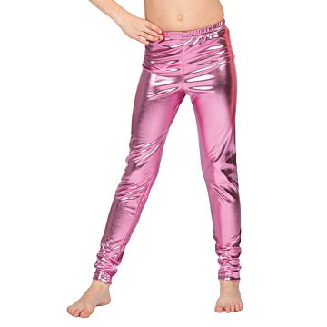 Leggings metallisch rosa 