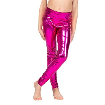 Leggings metallisch fuchsia