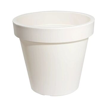 Blumentopf E&K rund weiß 